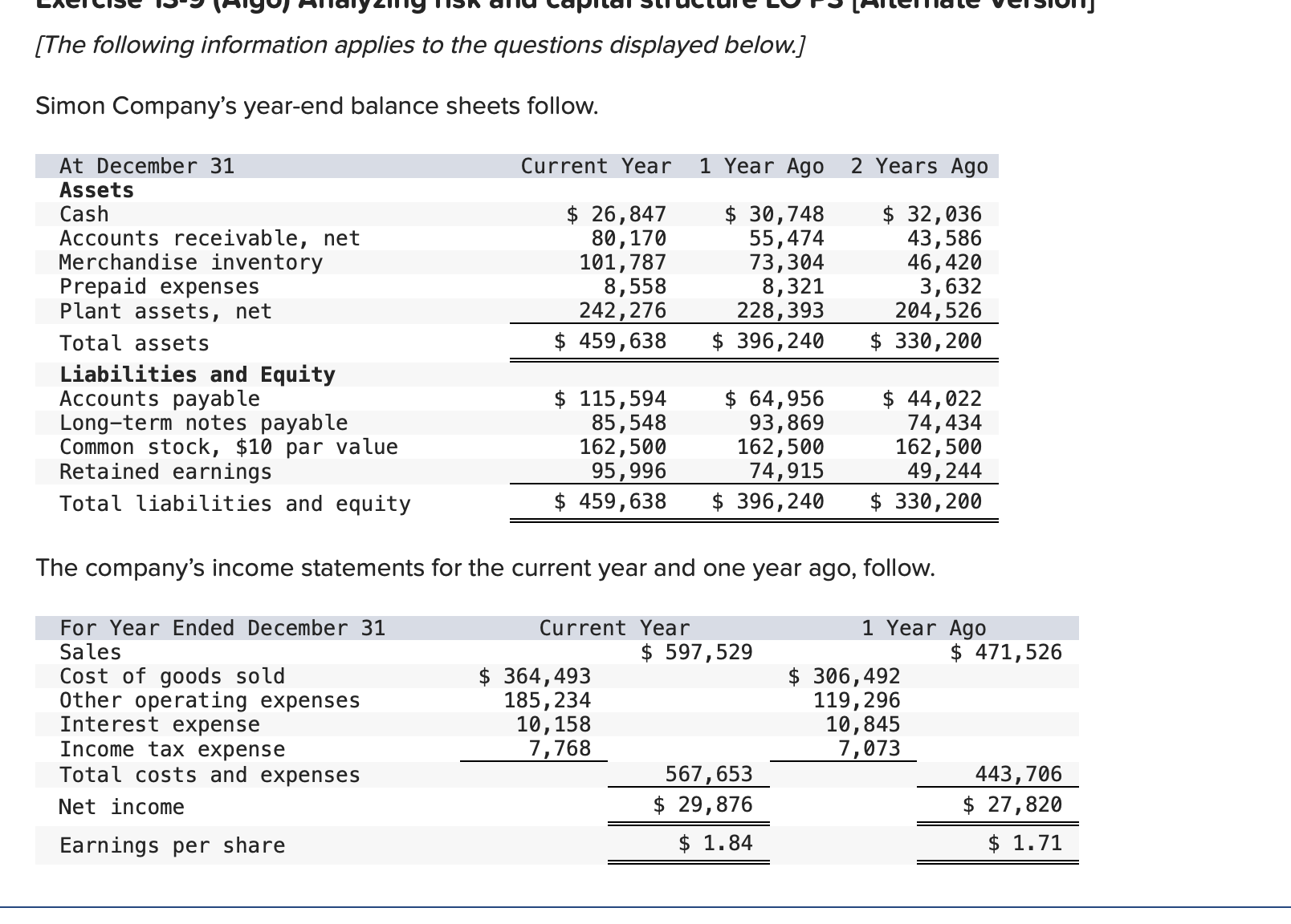 Solved (3-a) Compute times interest earned for the current | Chegg.com