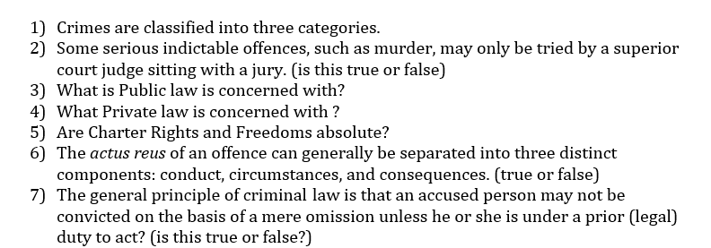 Solved 1) Crimes Are Classified Into Three Categories. 2) 