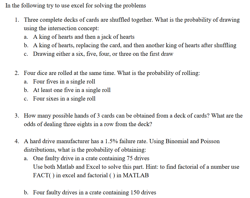 Solved In the following try to use excel for solving the | Chegg.com