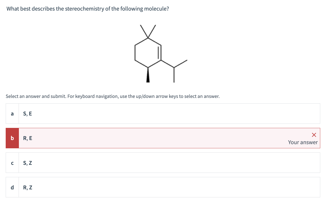 Solved What Best Describes The Stereochemistry Of The | Chegg.com