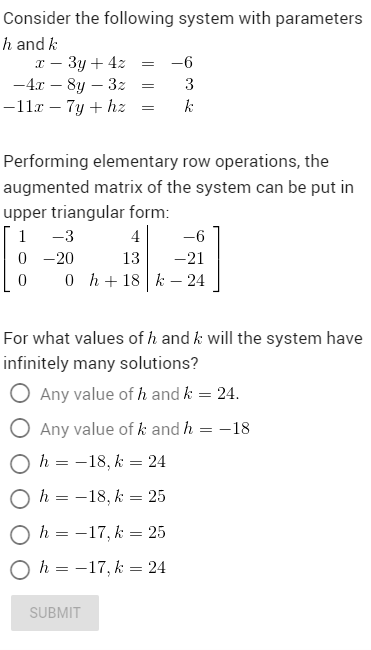 Solved Consider the following system with parameters h and k