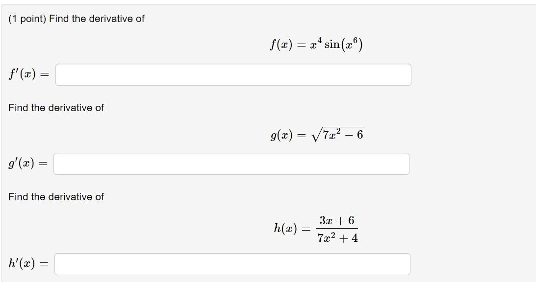 solved-1-point-find-the-derivative-of-f-x-x4-sin-26-chegg