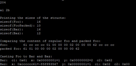 Solved 6 Program 3 - Struct Packing Let's look at the | Chegg.com