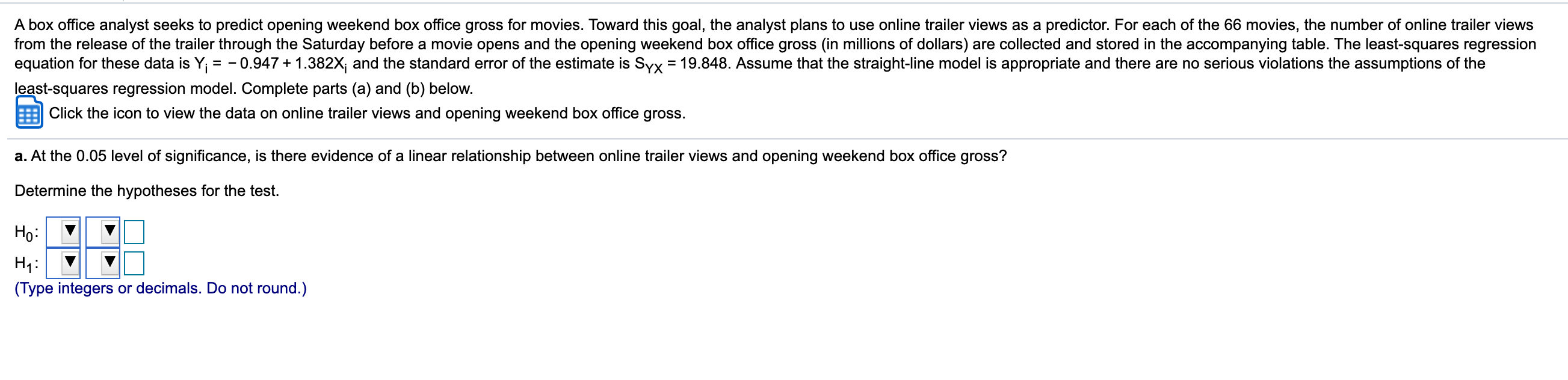 Solved A box office analyst seeks to predict opening weekend