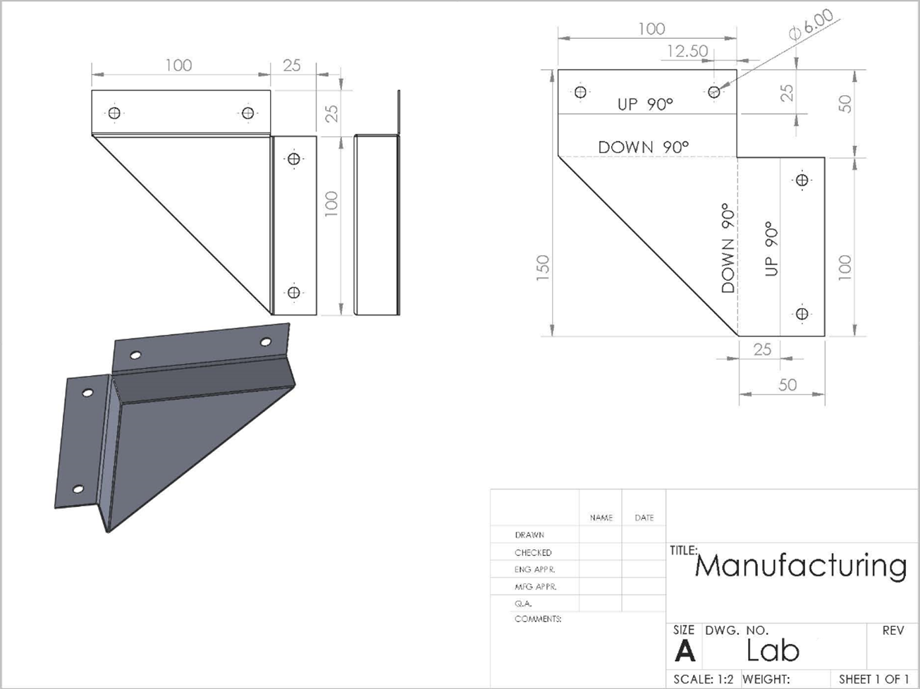 Solved TITLE Sheet metal _ manufacturing of corner tray