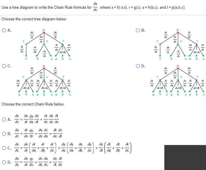 Solved Use A Tree Diagram To Write The Chain Rule Formula Chegg Com