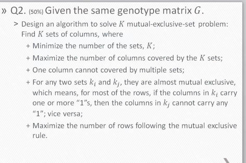 Solved » Q2. (50%) Given the same genotype matrix G. > | Chegg.com