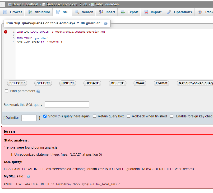 Solved I am trying to load this XML file into my SQL query | Chegg.com