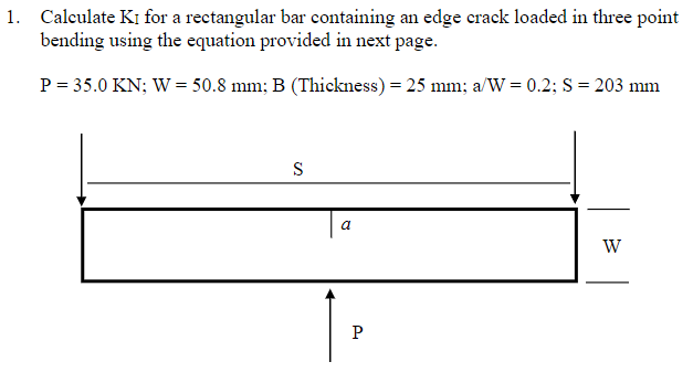 Solved 1. Calculate K; for a rectangular bar containing an | Chegg.com