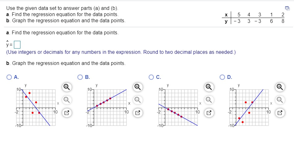 Solved Use the given data set to answer parts (a) and (b). | Chegg.com