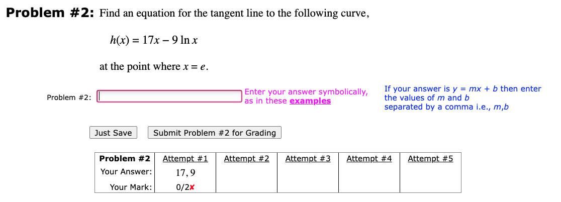 Solved Problem \# 2: Find An Equation For The Tangent Line | Chegg.com