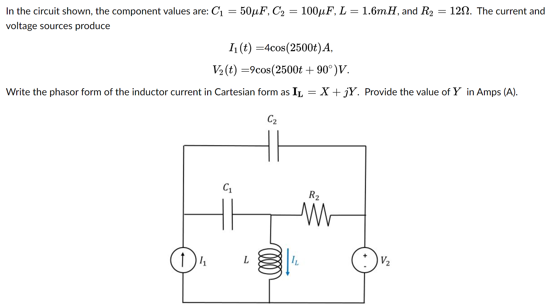 Solved In the circuit shown, the component values are: | Chegg.com