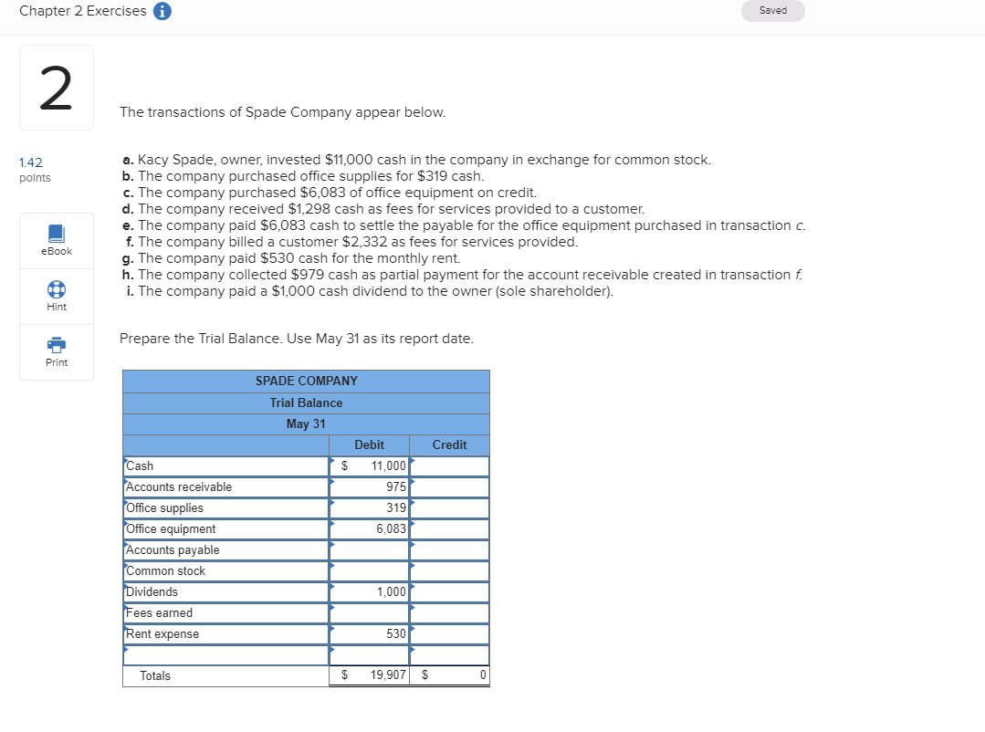 Solved Chapter 2 Exercises i Saved The transactions of Spade
