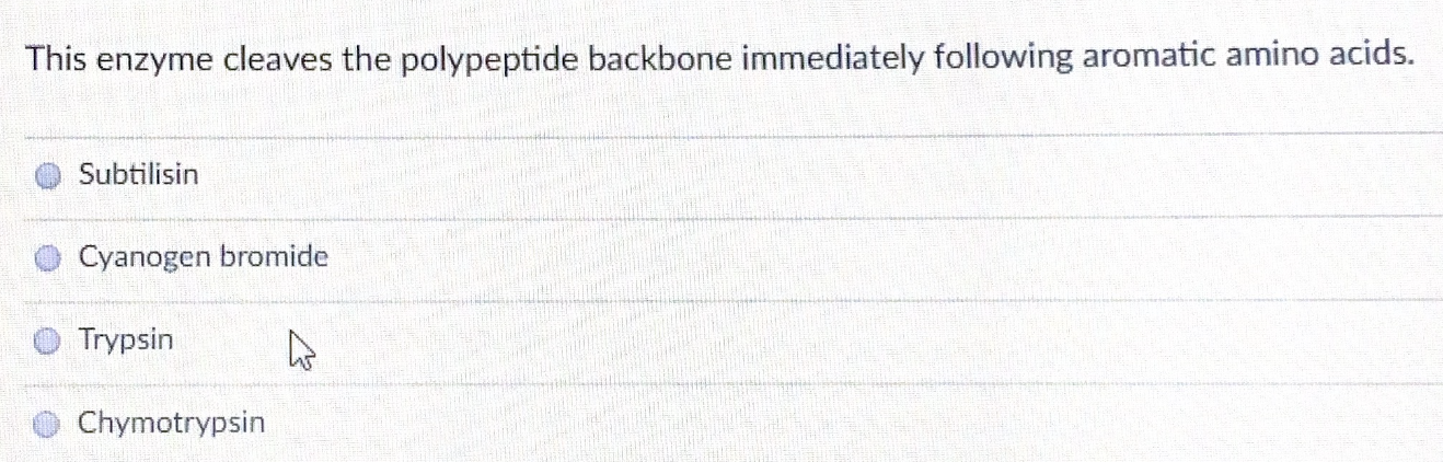 Solved This enzyme cleaves the polypeptide backbone | Chegg.com