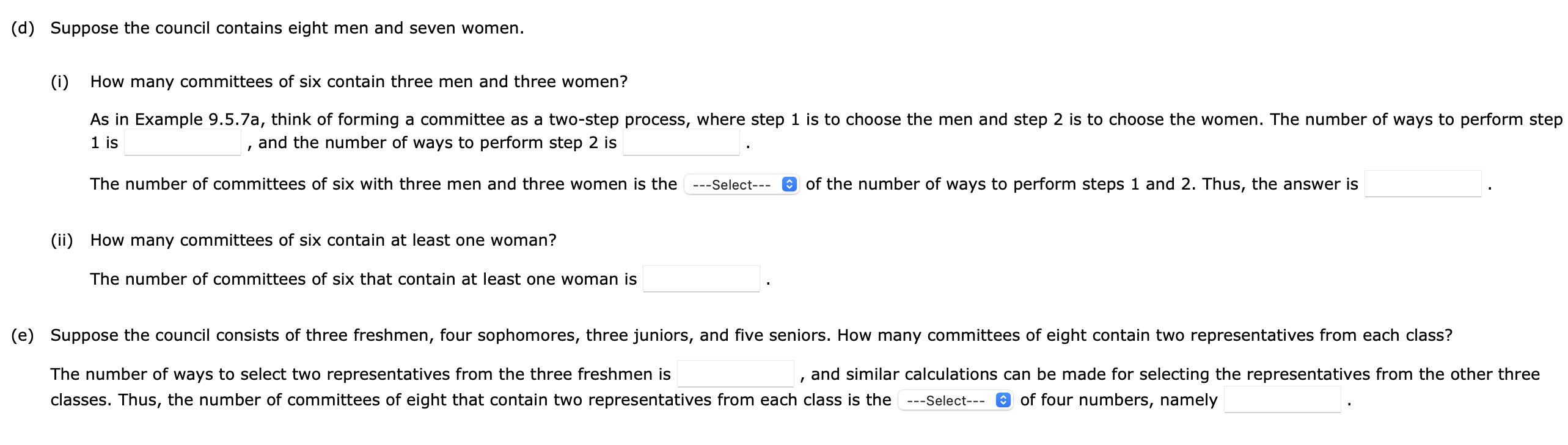 Solved A student council consists of 15 students. (a) How