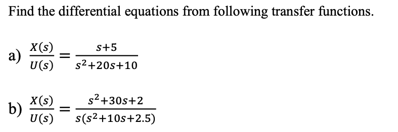 Solved Find The Differential Equations From Following | Chegg.com