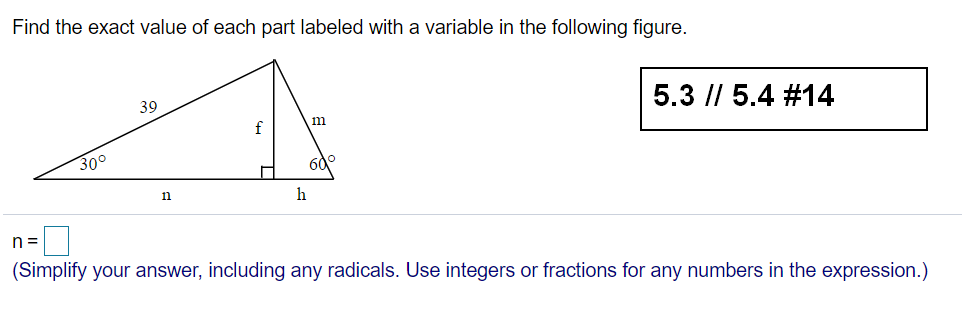 Solved Find the exact value of each part labeled with a | Chegg.com