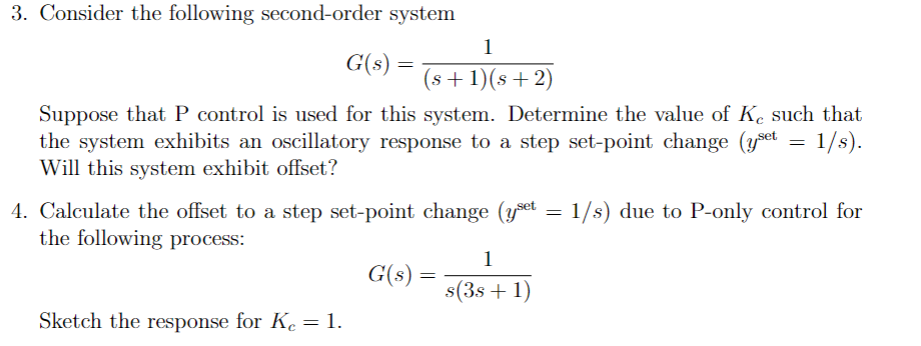 Solved 3 Consider The Following Second Order System