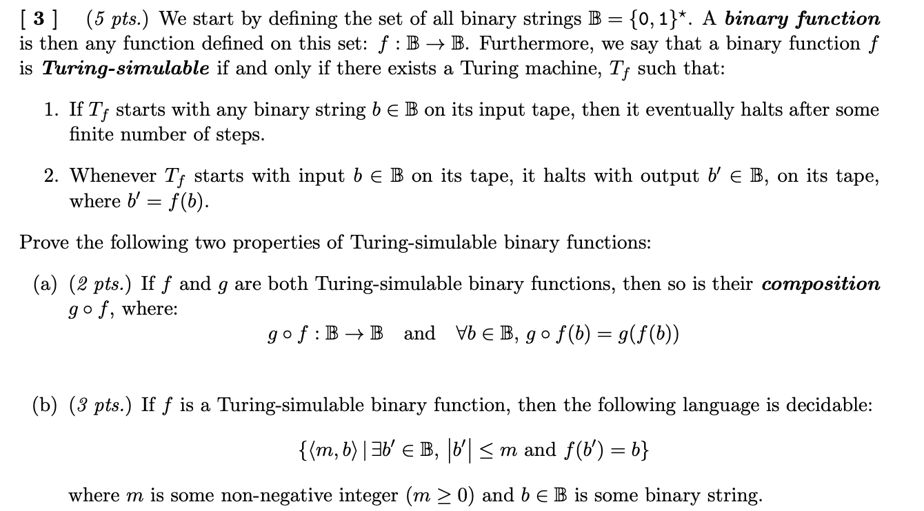 3 (5 pts.) We start by defining the set of all binary | Chegg.com