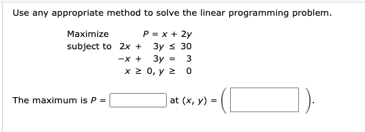 Solved Use any appropriate method to solve the linear | Chegg.com