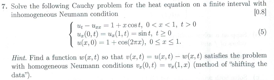 Solved Solve the following Cauchy problem for the heat | Chegg.com