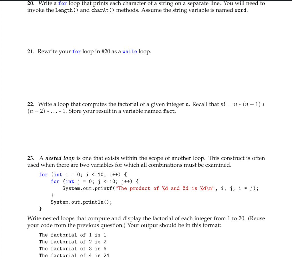 solved-20-write-a-for-loop-that-prints-each-character-of-a-chegg