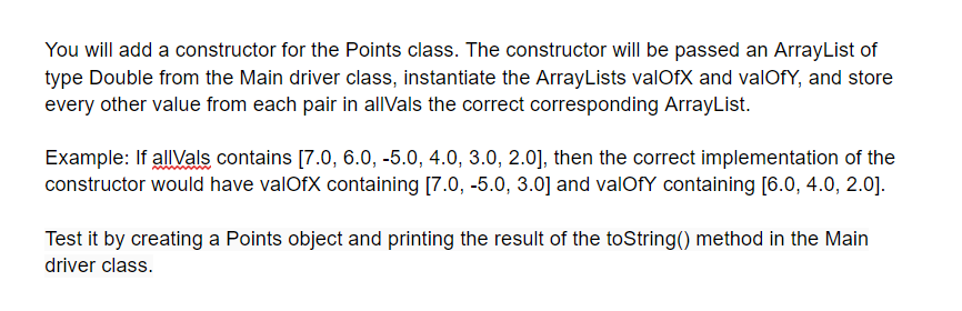 Solved This is a Java question that uses ArrayLists. I am | Chegg.com