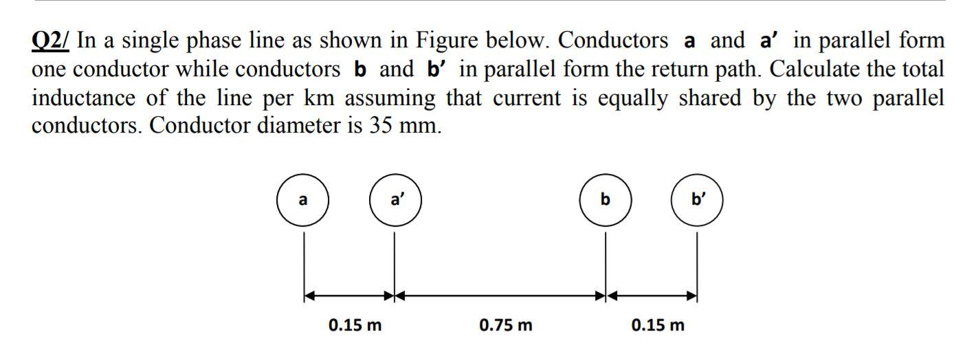 Solved Q2/ In a single phase line as shown in Figure below. | Chegg.com