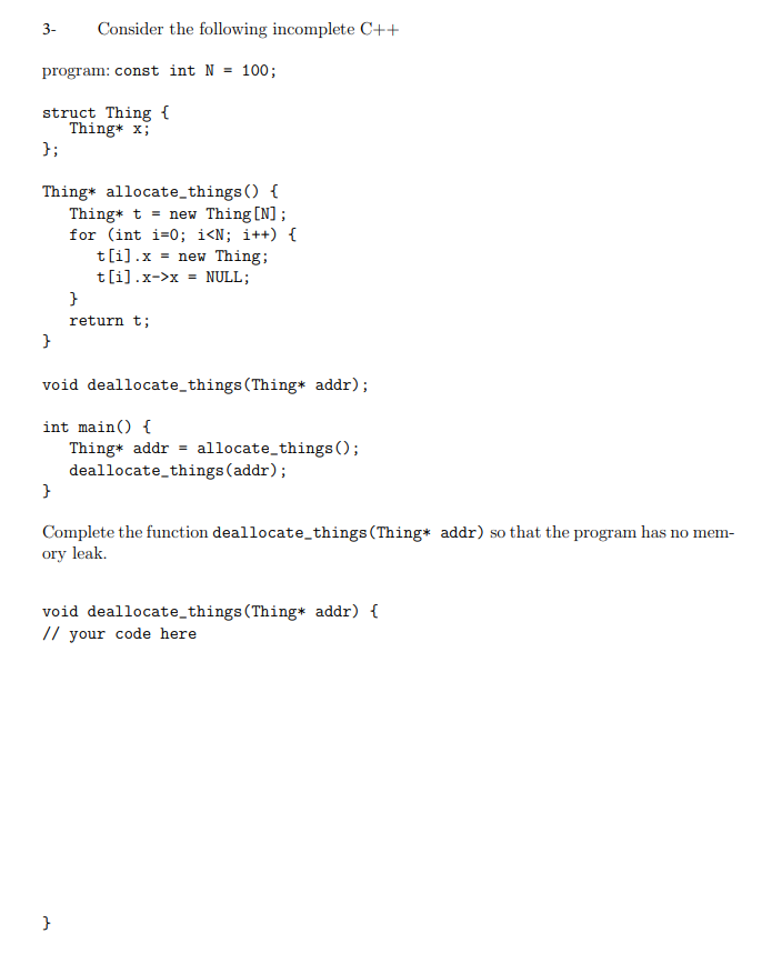 Solved 3- Consider the following incomplete C++ program: | Chegg.com