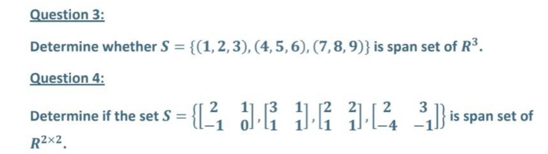 Solved Question 3: Determine whether | Chegg.com