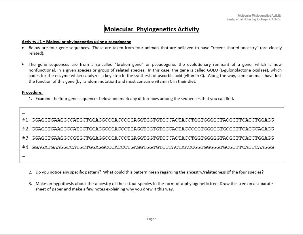 Solved Activity \1 Molecular using a