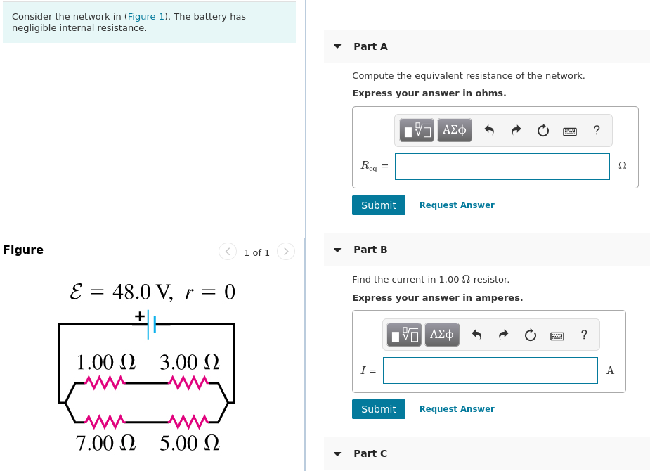 Solved Consider the network in (Figure 1). The battery has