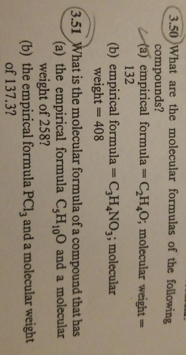 Solved 3.50 What are the molecular formulas of the following | Chegg.com