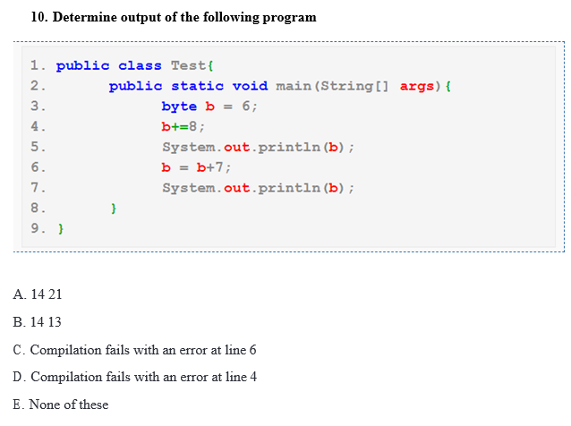 Solved 10. Determine Output Of The Following Program 1. | Chegg.com