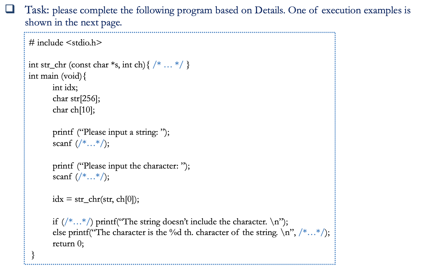 Solved Task: please complete the following program based on | Chegg.com