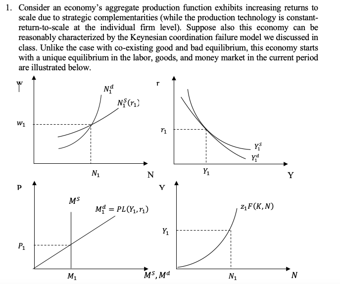 Solved 1. Consider an economy's aggregate production | Chegg.com