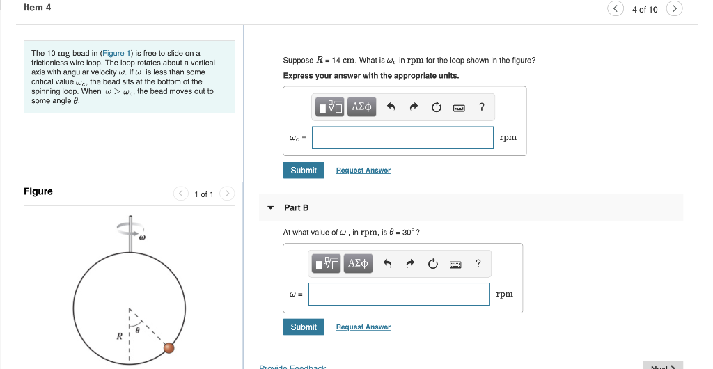 Solved Item 4 The 10 mg bead in (Figure 1) is | Chegg.com