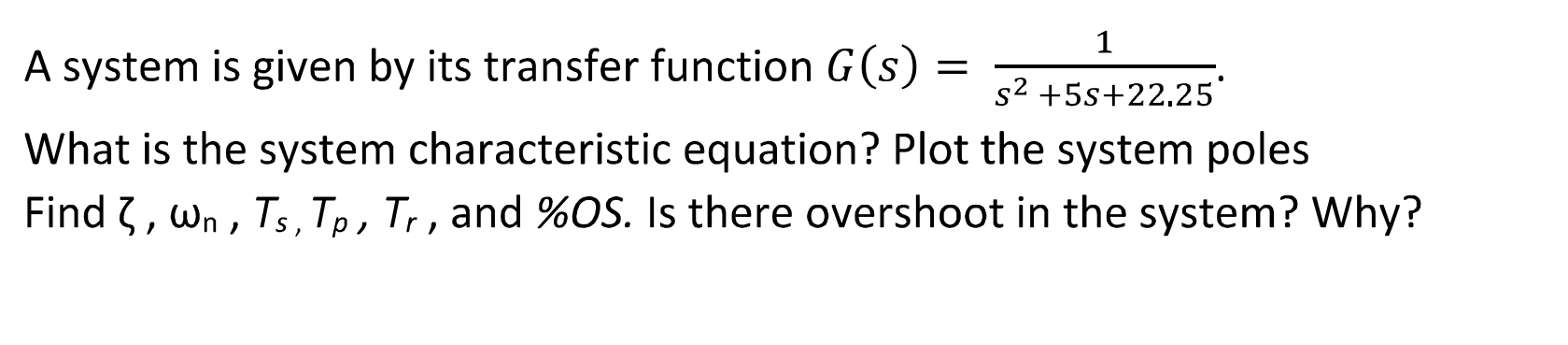 Solved A system is given by its transfer function | Chegg.com