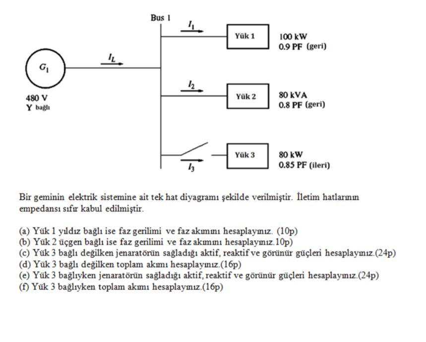 Solved The line diagram of a ship's electrical system is | Chegg.com