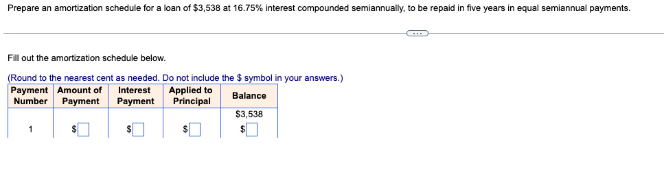 Solved Fill out the amortization schedule below. (Round to | Chegg.com