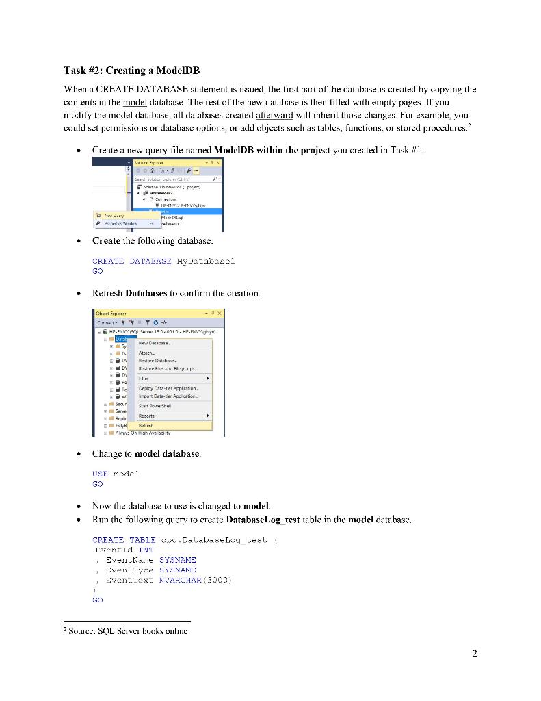 Solved Homework \#2: Mastering The Basics Of SQL Server - | Chegg.com