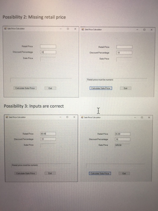 Solved VISUAL BASIC PROGRAMMING: SALE PRICE CALCULATOR 3. | Chegg.com
