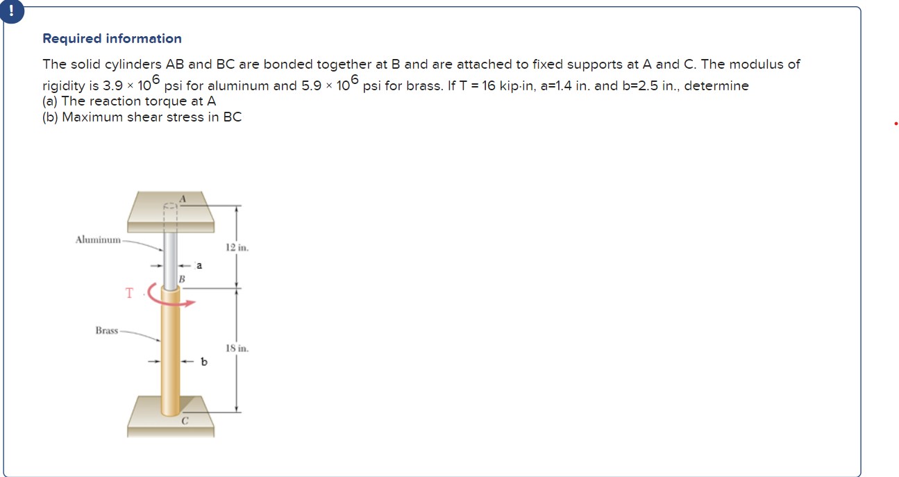 Solved Required Information The Solid Cylinders AB And BC | Chegg.com