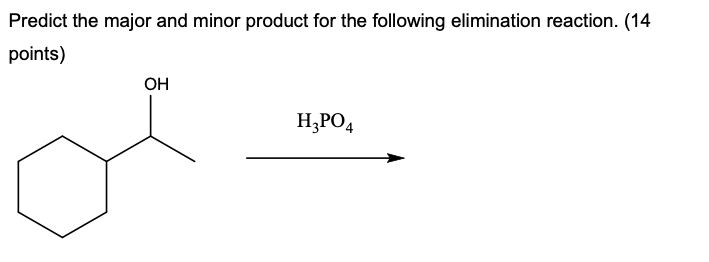Solved Predict the major and minor product for the following | Chegg.com