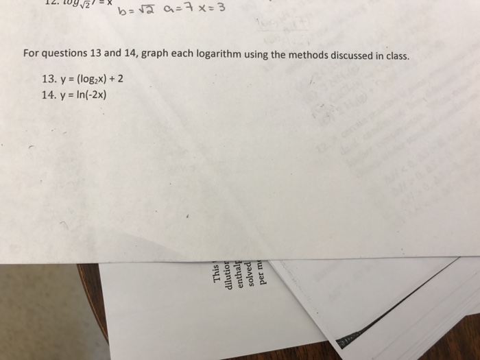 Solved For questions 13 and 14, graph each logarithm using | Chegg.com