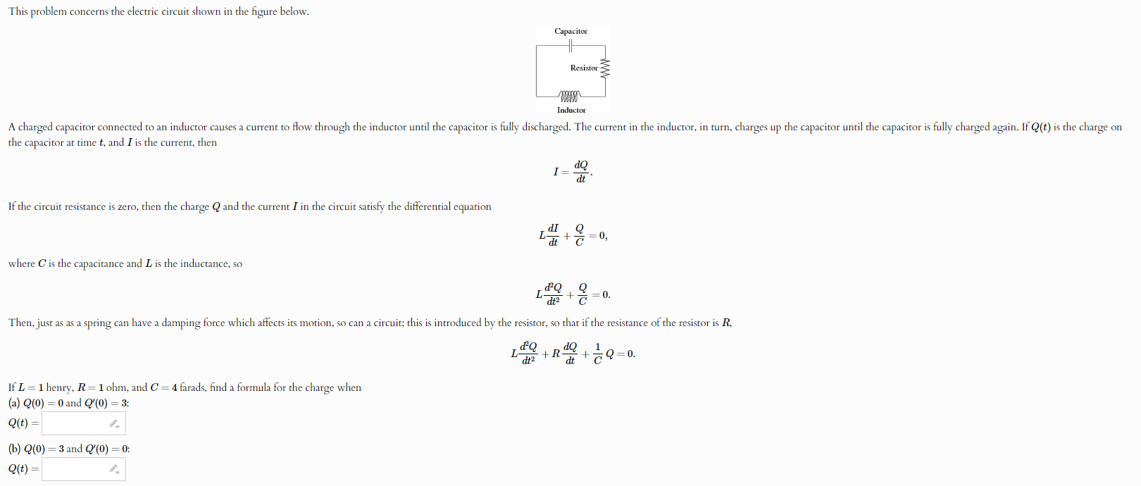 Solved This problem concerns the electric circuit shown in | Chegg.com