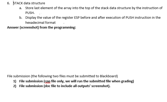 data structure lecture 6 stack (program)| extrabits... 6. STACK data structure a. Store last element of the | Chegg.com