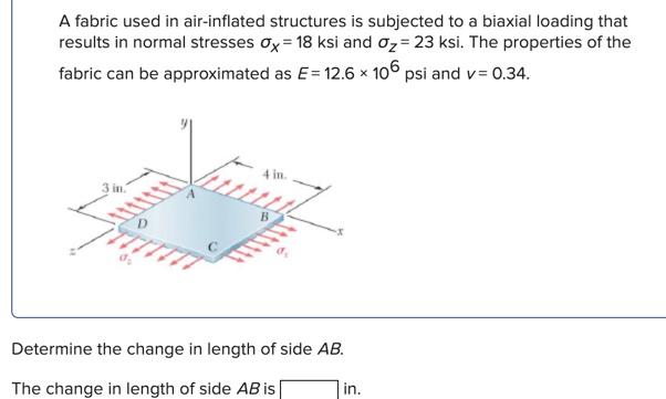 Solved A fabric used in air-inflated structures is subjected | Chegg.com
