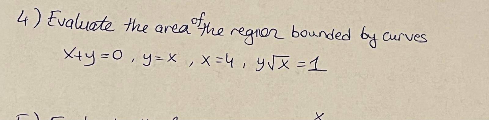 Solved Evaluate the area the region bounded by | Chegg.com
