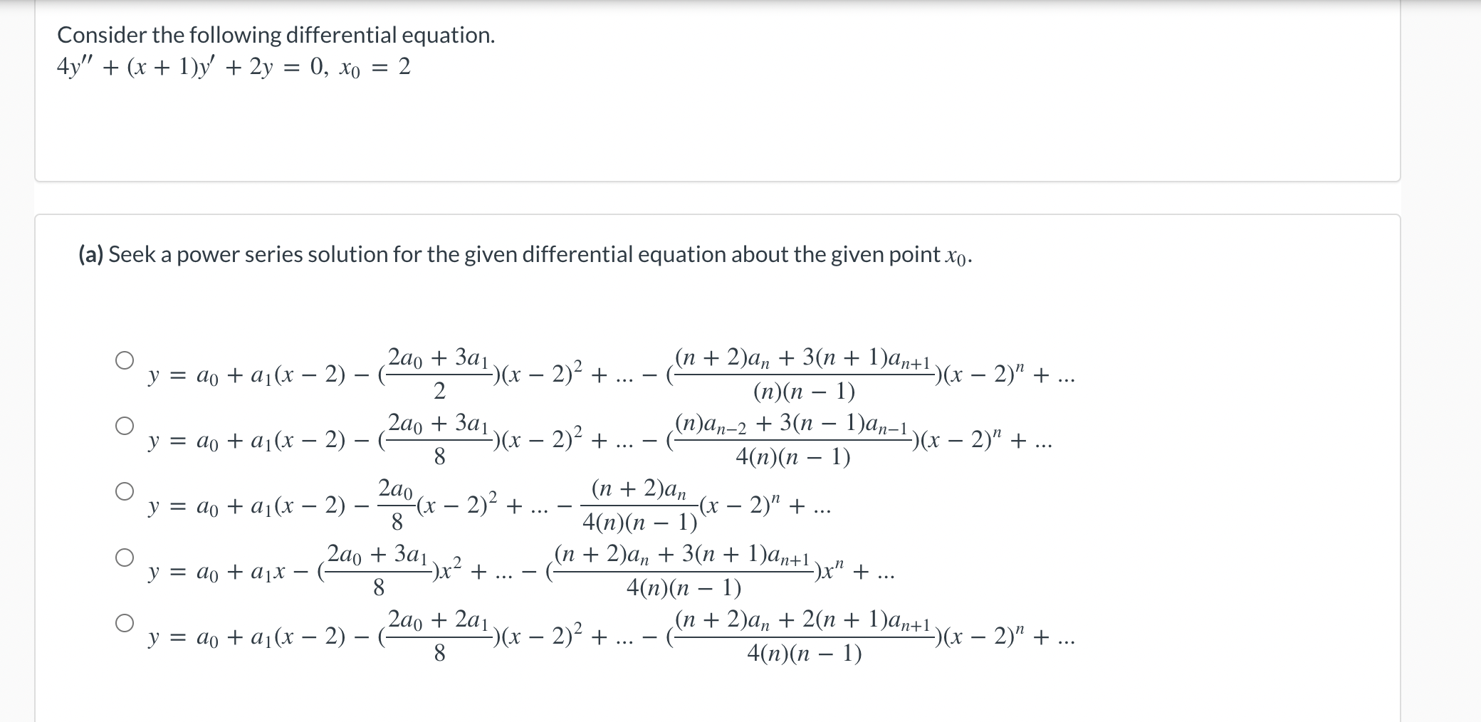 Solved Consider The Following Differential Equation. 4y" + | Chegg.com